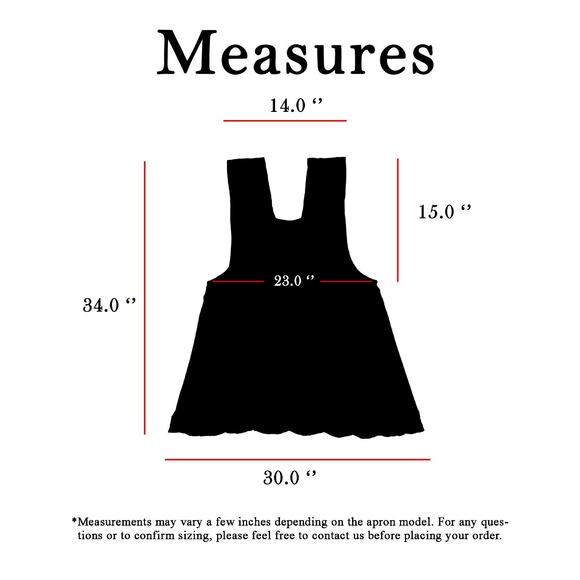 Burgundy Mexican Embroidered Apron – Essential Cotton Blend Kitchen Apron - Picture 9 of 9